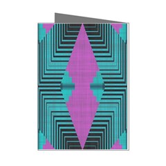 Tribal Purple Rhombus Mini Greeting Cards (pkg Of 8) by LalyLauraFLM