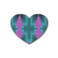 Tribal Purple Rhombus Rubber Coaster (heart)