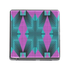 Tribal Purple Rhombus Memory Card Reader With Storage (square)