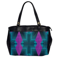 Tribal Purple Rhombus Oversize Office Handbag (one Side)