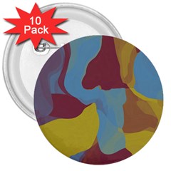 Watercolors 3  Button (10 Pack)