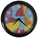 Watercolors Wall Clock (Black) Front