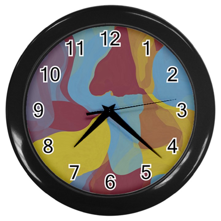 Watercolors Wall Clock (Black)