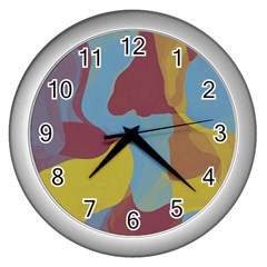 Watercolors Wall Clock (silver)