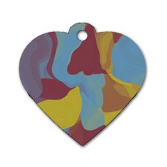 Watercolors Dog Tag Heart (one Side) by LalyLauraFLM