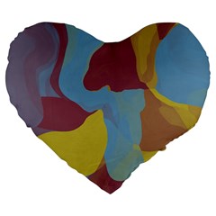 Watercolors Large 19  Premium Heart Shape Cushion