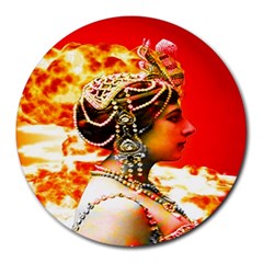 Mata Hari Round Mousepad by icarusismartdesigns