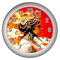 Mata Hari Wall Clock (silver) by icarusismartdesigns