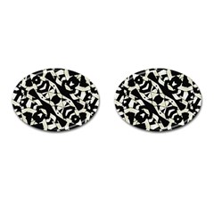 Black And White Print Cufflinks (oval)