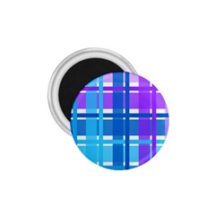 Blue & Purple Gingham Plaid 1 75  Button Magnet