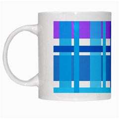 Blue & Purple Gingham Plaid White Coffee Mug