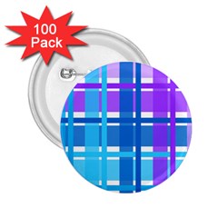 Blue & Purple Gingham Plaid 2 25  Button (100 Pack)