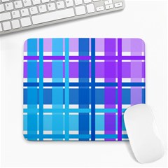 Blue & Purple Gingham Plaid Large Mouse Pad (rectangle) by StuffOrSomething