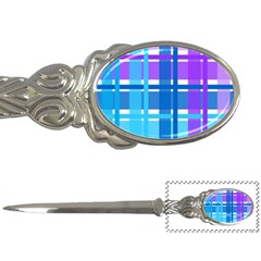 Blue & Purple Gingham Plaid Letter Opener