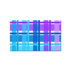 Blue & Purple Gingham Plaid Sticker (rectangle) by StuffOrSomething