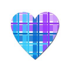 Blue & Purple Gingham Plaid Magnet (heart)