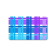 Blue & Purple Gingham Plaid Magnet (name Card) by StuffOrSomething