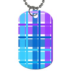 Blue & Purple Gingham Plaid Dog Tag (one Sided)