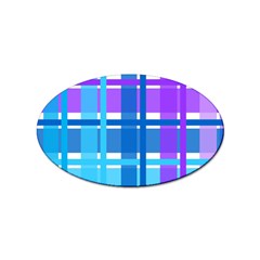 Blue & Purple Gingham Plaid Sticker 10 Pack (oval) by StuffOrSomething