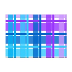 Blue & Purple Gingham Plaid A4 Sticker 10 Pack