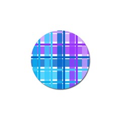 Blue & Purple Gingham Plaid Golf Ball Marker 10 Pack