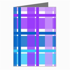 Blue & Purple Gingham Plaid Greeting Card by StuffOrSomething