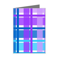 Blue & Purple Gingham Plaid Mini Greeting Card by StuffOrSomething