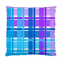 Blue & Purple Gingham Plaid Cushion Case (single Sided) 