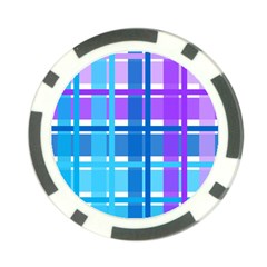 Blue & Purple Gingham Plaid Poker Chip (10 Pack)