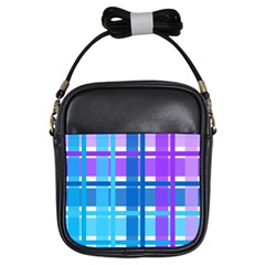 Blue & Purple Gingham Plaid Girl s Sling Bag