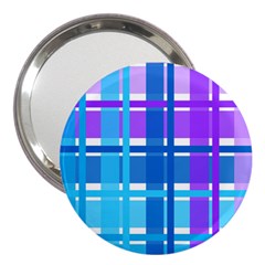 Blue & Purple Gingham Plaid 3  Handbag Mirror