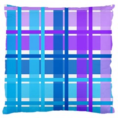 Blue & Purple Gingham Plaid Standard Flano Cushion Case (two Sides) by StuffOrSomething