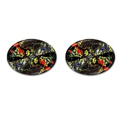 Floral Collage Print Cufflinks (oval) by dflcprintsclothing