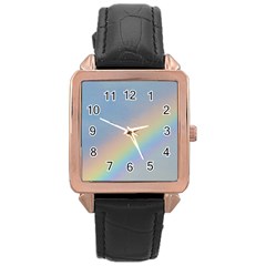 Rainbow Rose Gold Leather Watch 