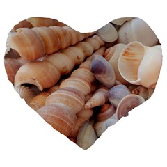 Sea Shells Large 19  Premium Heart Shape Cushion by yoursparklingshop