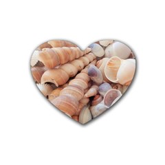 Sea Shells Drink Coasters 4 Pack (heart)  by yoursparklingshop