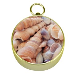 Sea Shells Gold Compass by yoursparklingshop