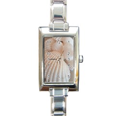 Sunny White Seashells Rectangular Italian Charm Watch