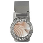 Sunny White Seashells Money Clip (CZ) Front