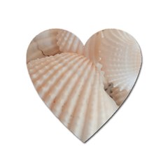 Sunny White Seashells Magnet (heart) by yoursparklingshop