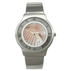 Sunny White Seashells Stainless Steel Watch (slim) by yoursparklingshop