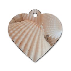 Sunny White Seashells Dog Tag Heart (one Sided)  by yoursparklingshop