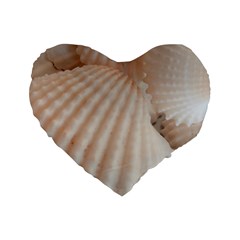 Sunny White Seashells Standard 16  Premium Flano Heart Shape Cushion  by yoursparklingshop