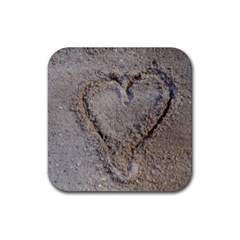 Heart In The Sand Drink Coaster (square)