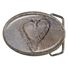 Heart In The Sand Belt Buckle (oval) by yoursparklingshop