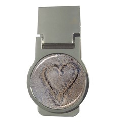 Heart In The Sand Money Clip (round) by yoursparklingshop