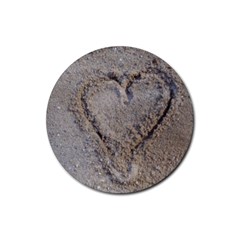 Heart In The Sand Drink Coaster (round) by yoursparklingshop