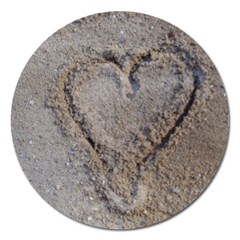 Heart In The Sand Magnet 5  (round)