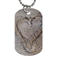 Heart In The Sand Dog Tag (two-sided)  by yoursparklingshop