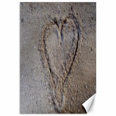 Heart In The Sand Canvas 12  X 18  (unframed)